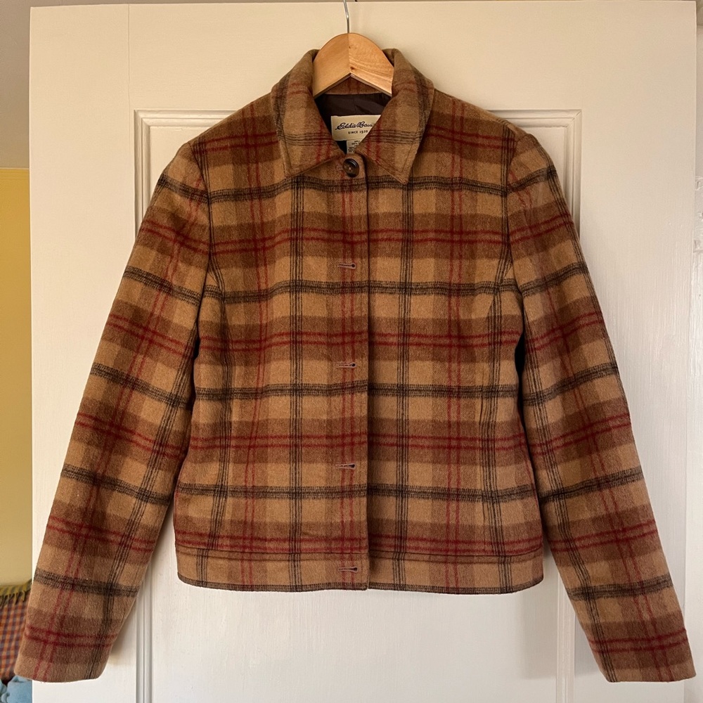 Eddie Bauer Plaid Jacket - Brown and Red